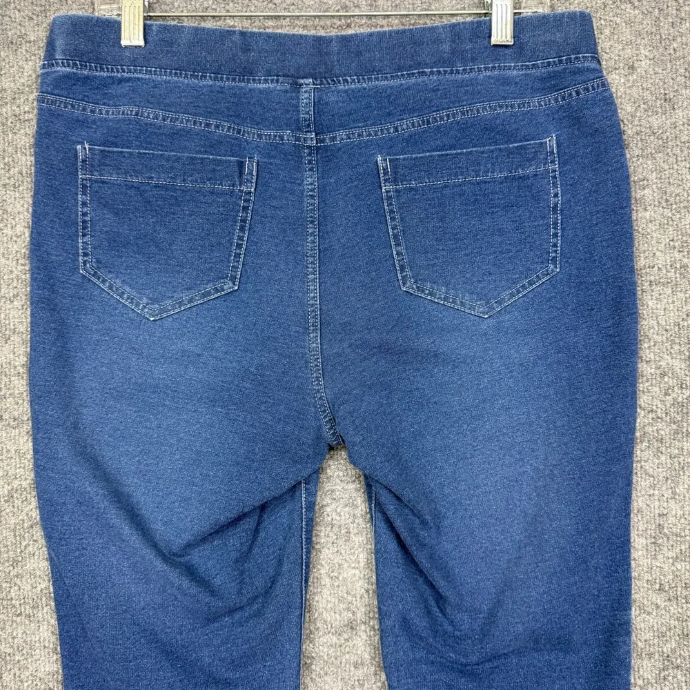 J Jill Pure Jill Indigo Leggings Womens MP Blue Stretch Knit Pull On High Rise